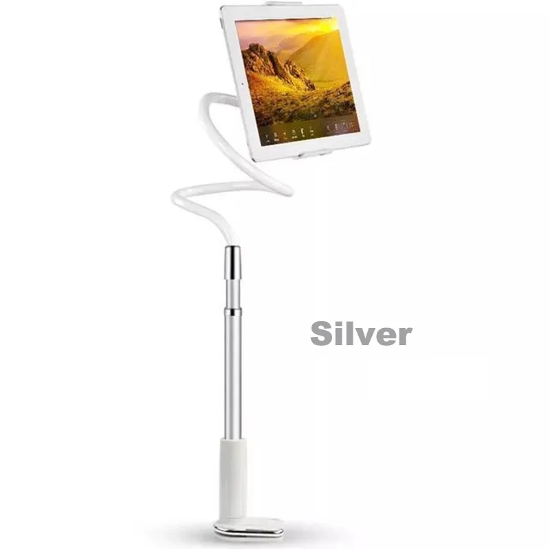 Silver Арвин длинная рука Регулируемая подставка для планшета для IPad Pro IPhone X XS 4-11 дюймов телефон samsung планшет Гибкая ленивая кровать Рабочий стол - Цвет: Silver