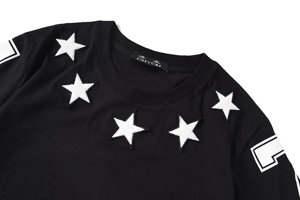 Футболка DUYOU мужская с коротким рукавом дизайнерская рубашка вышивкой в виде