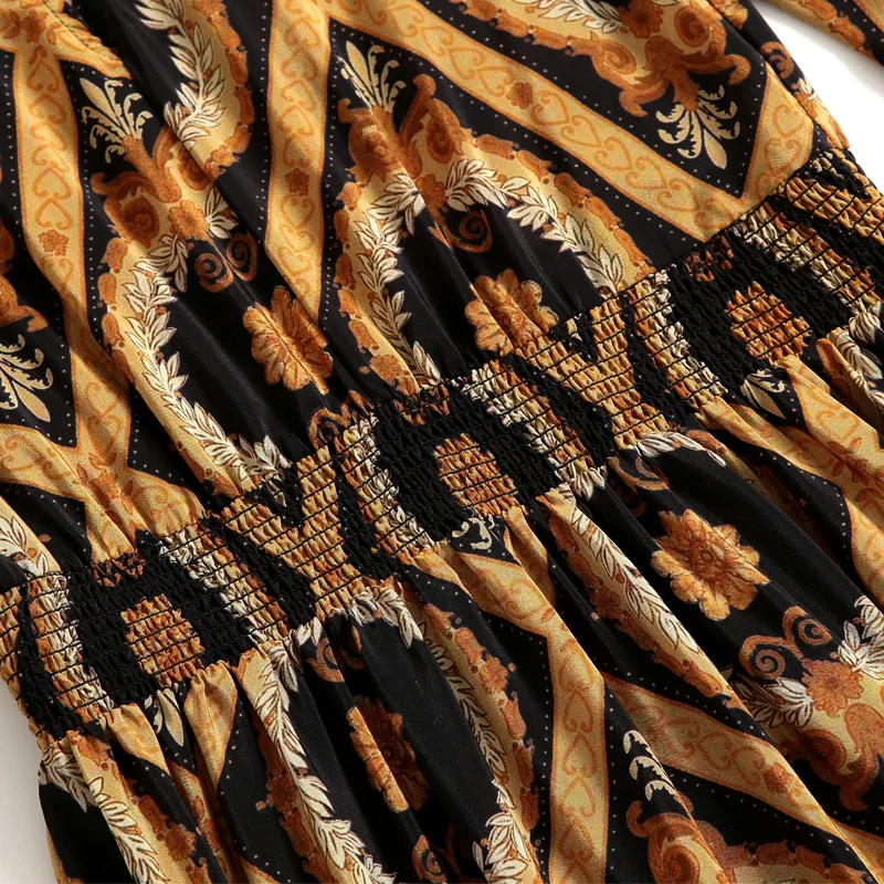 100% шелковое платье для женщин с принтом на пуговицах и круглым вырезом коротким