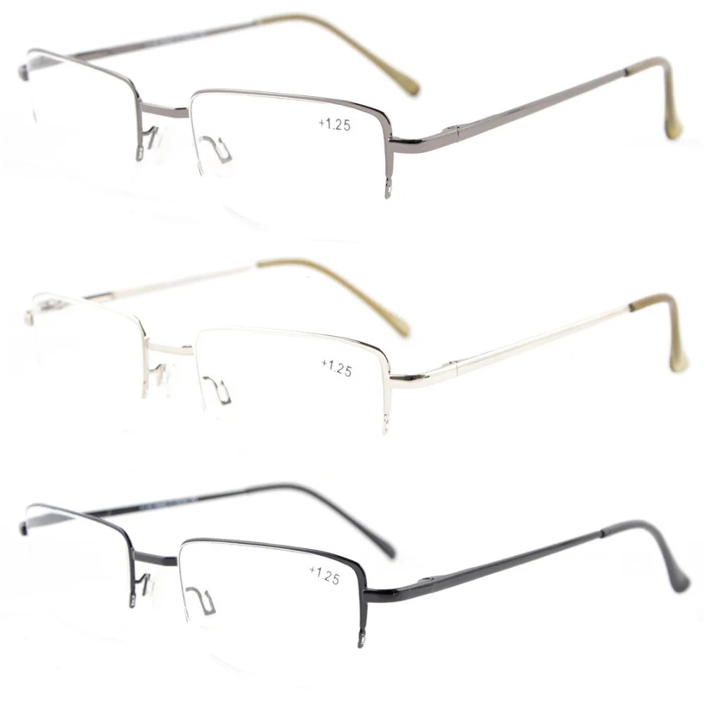 HR16011 микс Eyekepper 3-pack-ридеры Пружинные шарниры половинной оправы очки для чтения+ 0,5/0,75/1,0/1,25/1,5/1,75/2,0/2,25/2,5/2,75/3/3,5/4