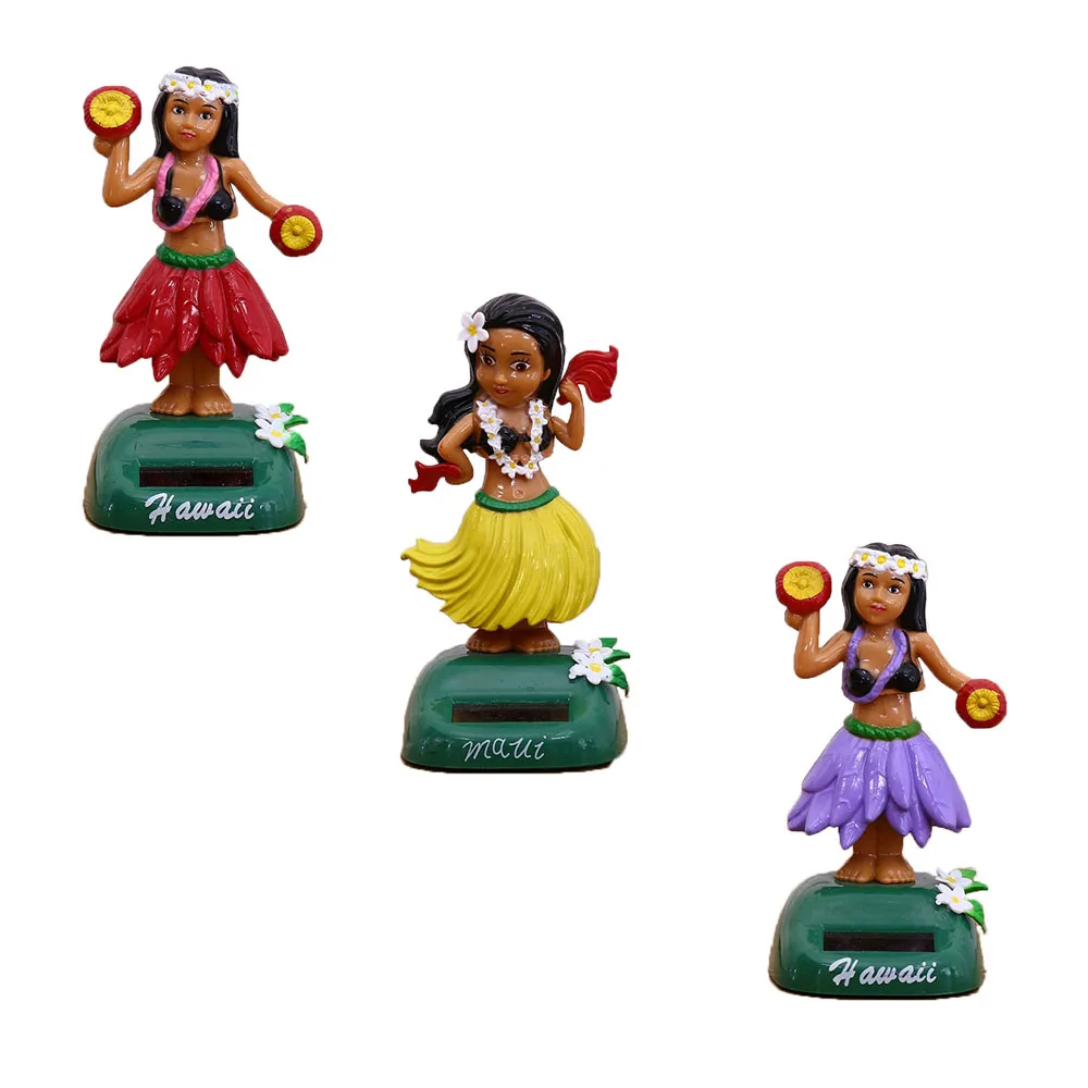 Home Decoration Accessories Ornaments Figurines Miniatures Girl Shaking Head Toy Solar Powered Auto Interior Dashboard Decor|Статуэтки и