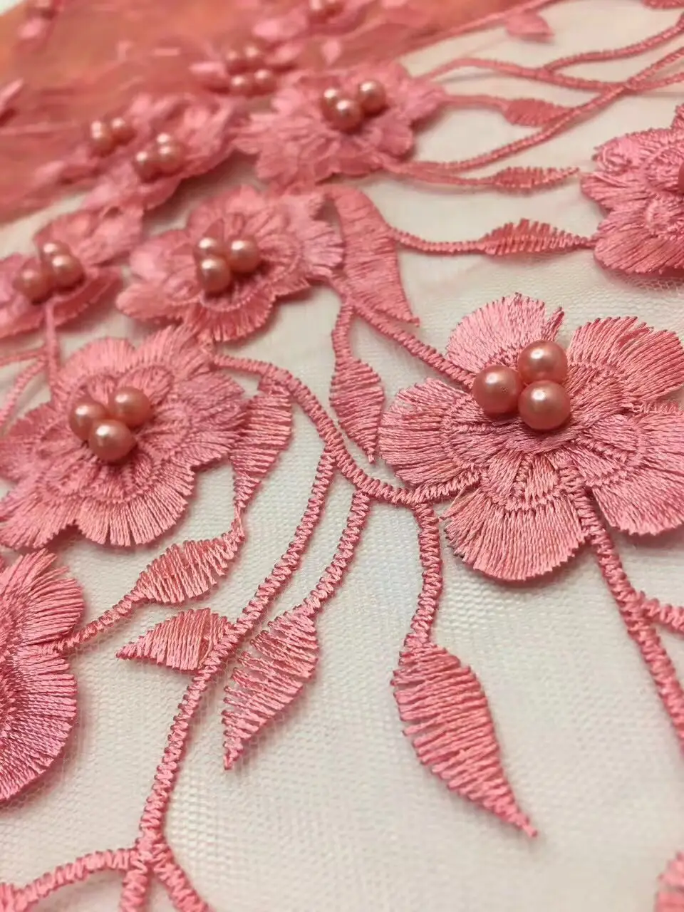 5 ярдов/партия Новый белый/синий/зеленый/розовый/красный жемчужный бисер на сетке