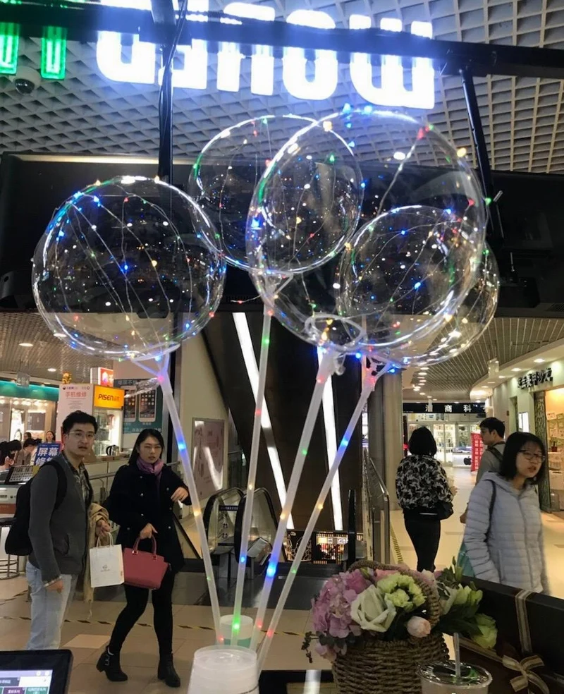Светодиодный Bobo шарики для свадебного украшения каждый набор включает в себя 18 дюймов световой светодиодный шар+ 80 см стержень+ 3 м Светодиодная лента батарейный блок 200 комплект