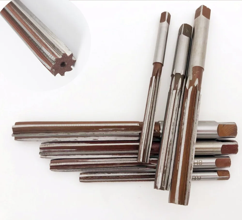 

10 шт./комплект, ручной развертки с прямым хвостовиком 3/4/5/6/7/8/9/10/11/12 мм H7 H8 9SiCr 6, ручные инструменты