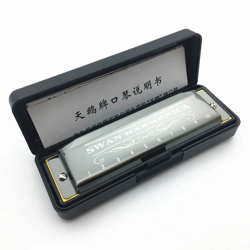Новейшие Лебеди губные гармошки 10 отверстие 20 Тон диатонический блюз Арфа всей