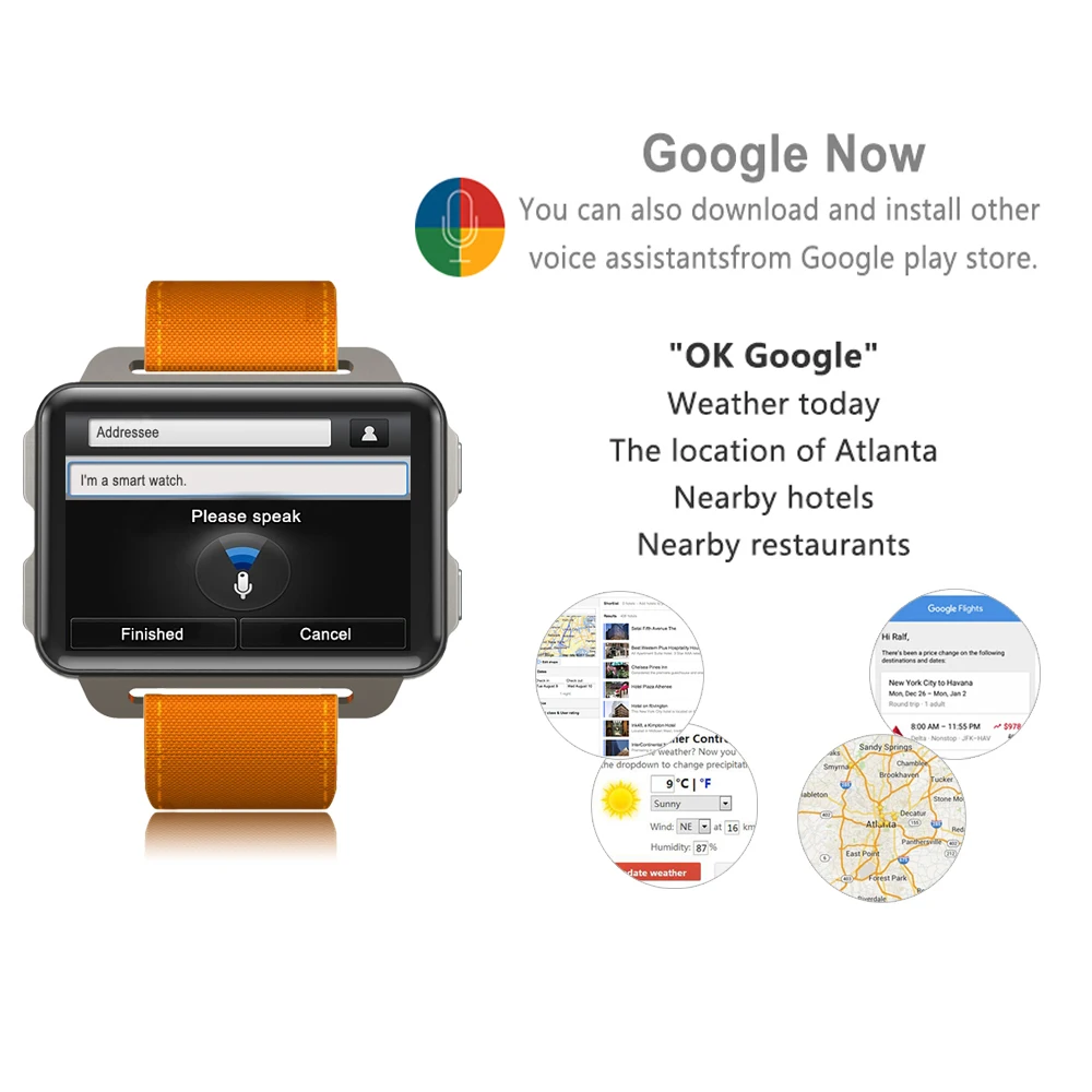 Новое Поступление Смарт часы Android 5 1 2 дюйма 3g Smartwatch DM99 ужин большой Экран ГБ + 16 gps Wi
