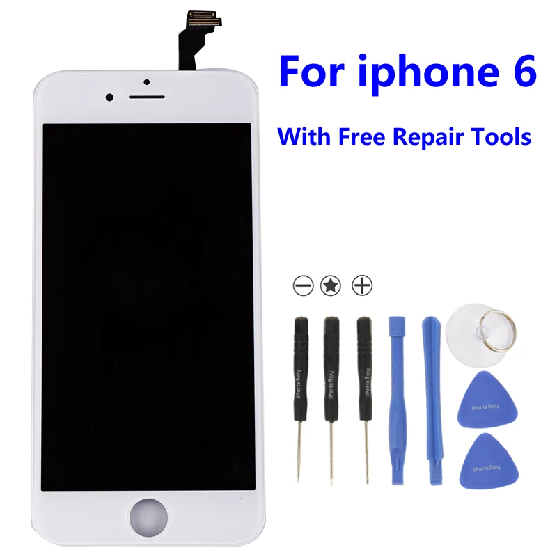 Белый Для iPhone 6 4.7 &quotЖК-Экран С Сенсорным Экраном Дигитайзер Полный Передняя