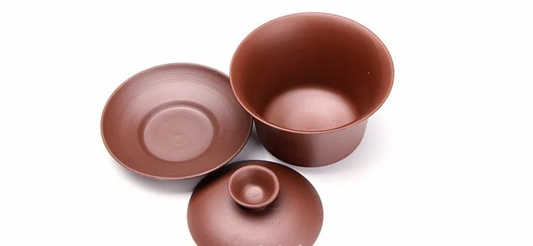 Супница Gaiwan чайная чаша фиолетовая глина кунг-фу чайная чашка около 120 мл Пуэр Улун Черный чайный набор 2 цвета на выбор