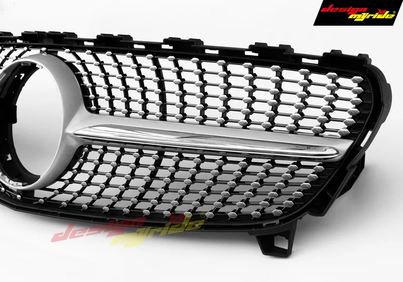 W176 Алмазная Передняя решетка для гриля Серебряная ABS Mercedes Benz A180 A200 A250 A300 A45 вид без