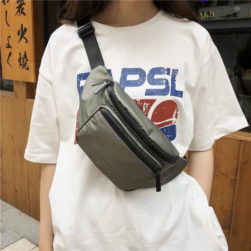 Fashion Fanny Pack Black Waterproof Money Belt Bag Men Purse Teenager's Travel Wallet Belt Male Waist Bags Crossbody Chest Bag