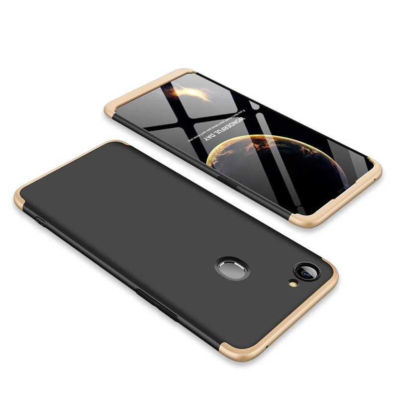 Black Gold Высококачественный защитный чехол для OPPO F7 чехол TPFIX ПК Жесткий 360 полноразмерный защитный чехол-Обложка для OPPO A83 A79 A75 A73 F5 Молодежные F3 F1S R15 R11 R11S плюс K1 R17 F9 - Цвет: Black Gold