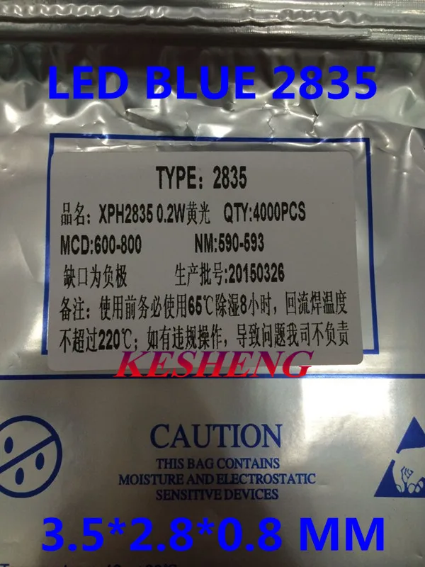 100 шт./лот SMD LED 2835 синий свет 0 2 Вт 3 нм 4 светодиод ~ в 60 мА|Подвесные лампочки| |