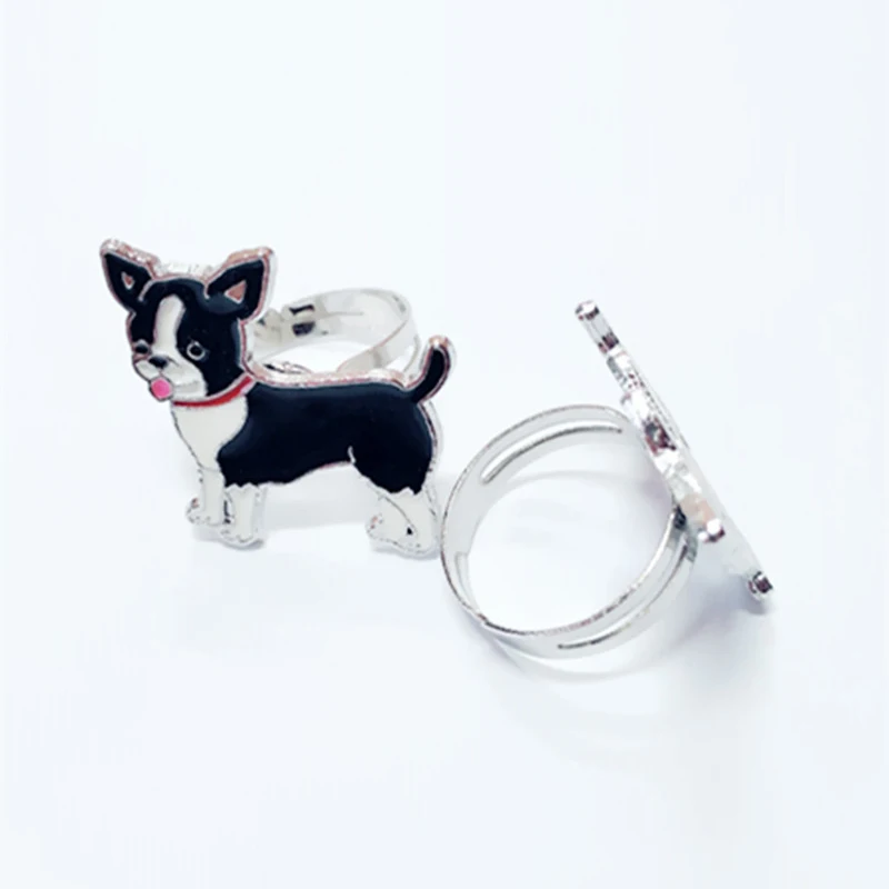 Чихуахуа собака кольца для мужчин и женщин Серебряный цвет цинковый сплав