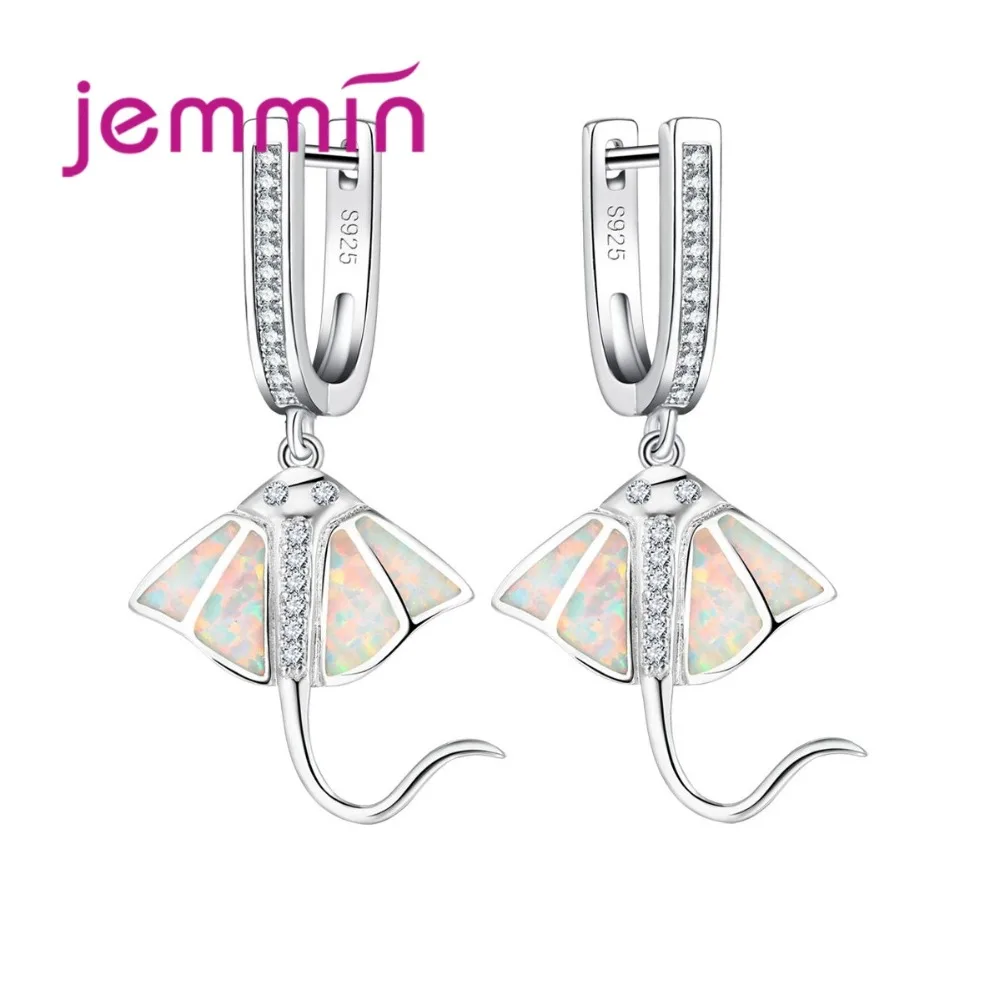 Уникальный дизайн в форме рыбы серебро 925 пробы белый цвет фотоэлемент для женщин