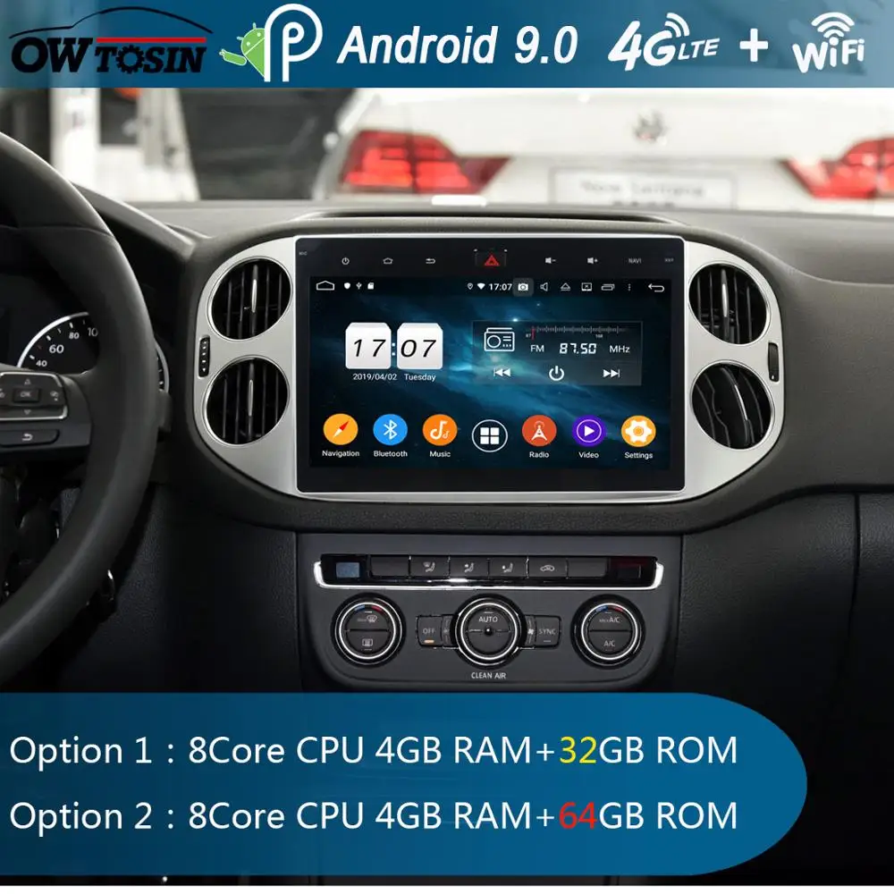 10 1 &quotIPS Octa 8Core Android 9 0 4G RAM + 64G ROM автомобильный проигрыватель с радио и GPS для Volkswagen VW