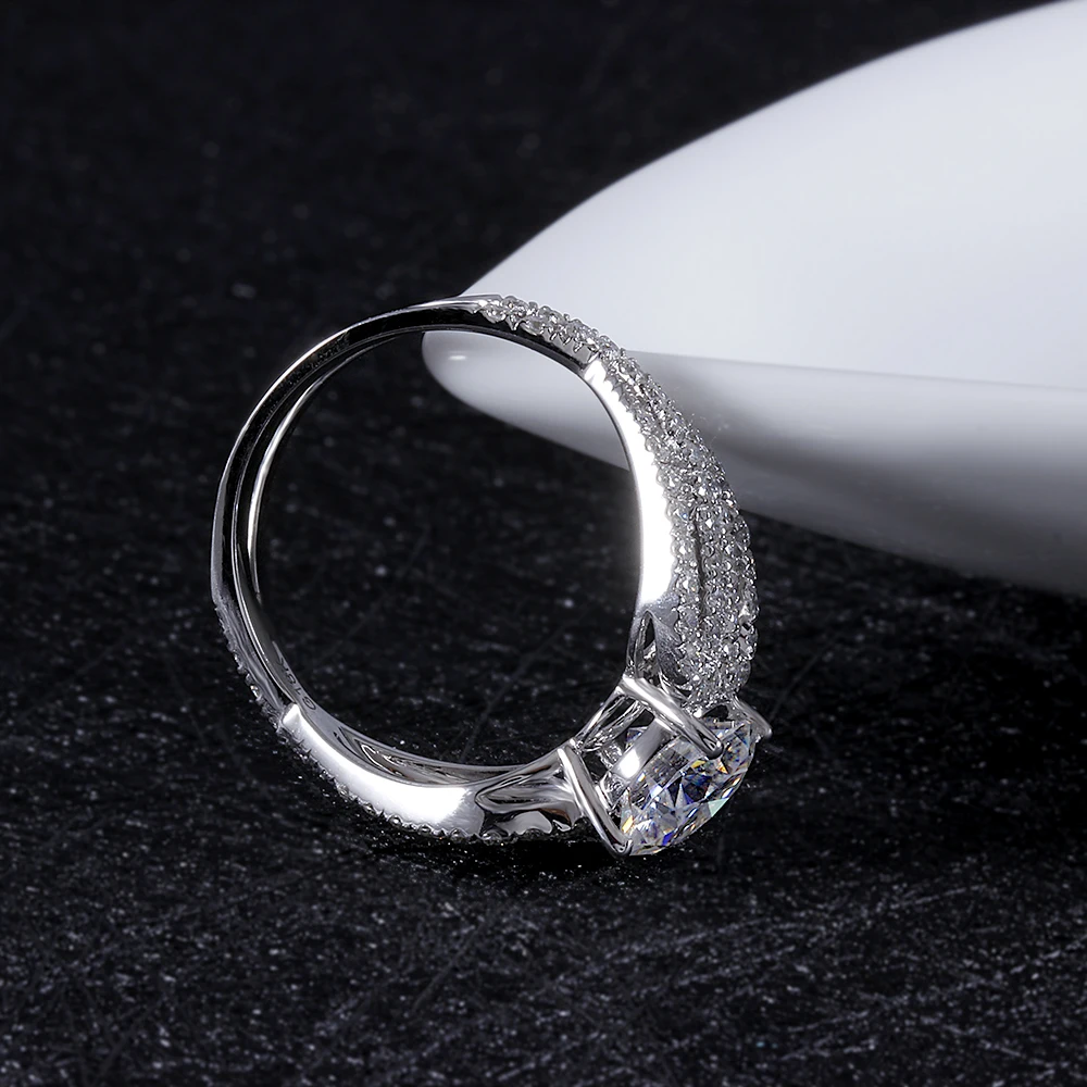 Transgems Luxury Center 3ct 9mm F Color Moissanite Engagement Ring for Women with Accents | Украшения и аксессуары