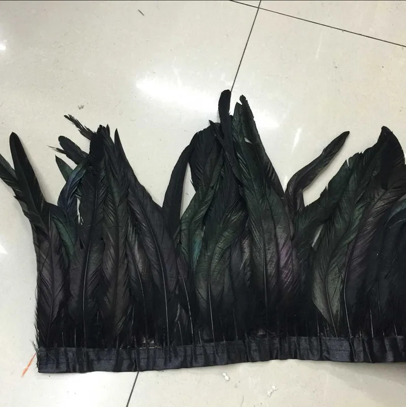

Wholesale 12-14 Inch Red Rooster Tail Trim Coque Feather trimming/ribbon For Crafts DIY Dress Skirt Carnival Costumes Plumes