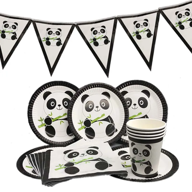 

Omilut Panda Birthday Party Decorations Baby Shower Boy Panda Disposable Plates/Cups/Napkins Birthday Party Kid Supplies