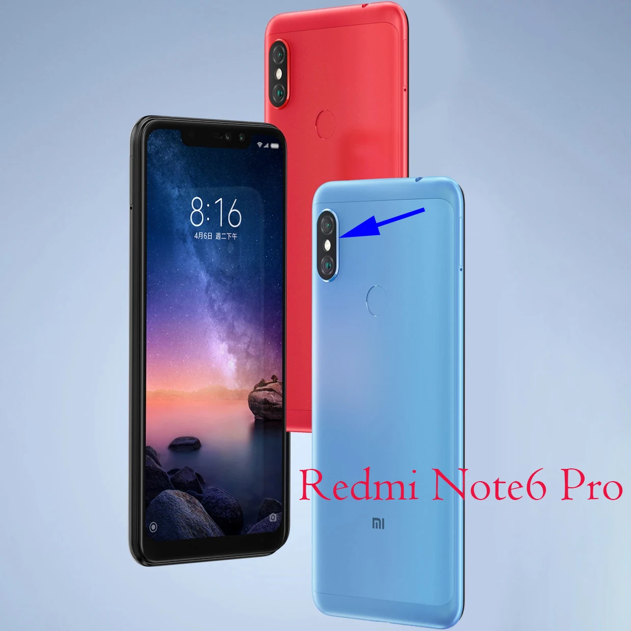 Задняя камера со стеклянным объективом для Xiao mi Red mi 5 6 6A plus pro/S2/Y2/Note 4 5 6/mi A1 A2 lite 8 SE/mi x 2 S/mi Max 3 - Цвет: Redmi Note6 Pro