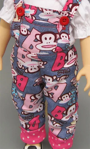 2 Одежда для кукол, белая рубашка+ пояс, штаны, подходит для куклы bjd 1/4 и салонных кукол 40 см - Цвет: 2