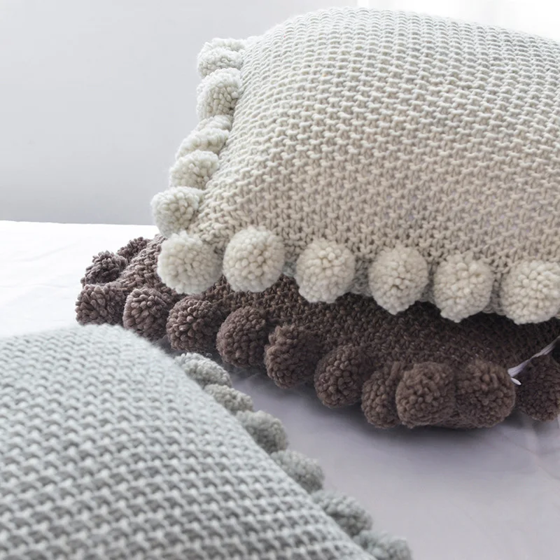 Бесплатная доставка подарок скандинавские однотонные серые коричневые Вязаные