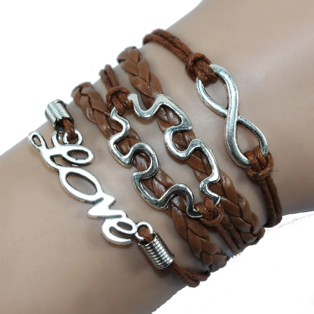 Тибетский Серебряный Бесконечность любовь головоломка детали осведомленность