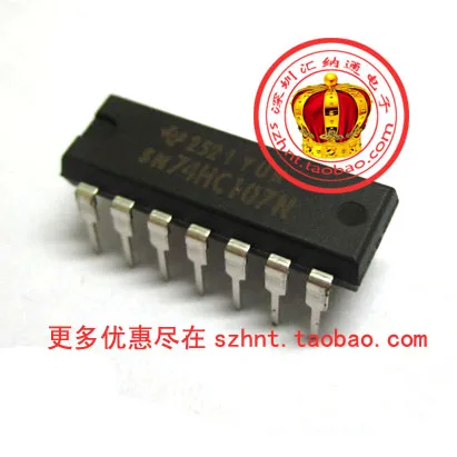 (100 ШТ.) Новый оригинальный DIP14 SN74HC107N линии 74HC107|line| |
