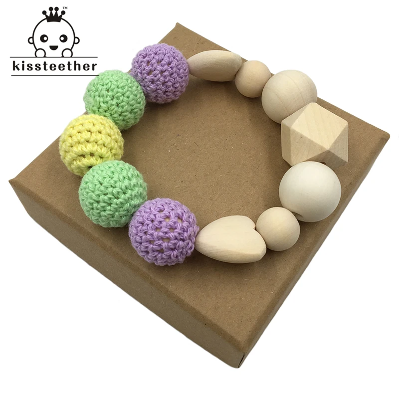 Детский Браслет прорезыватель для зубов деревянное кольцо зубов|baby teething bracelet|baby