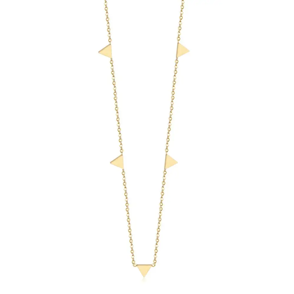 Triangle LUXUKISSKIDS, золотой треугольник, круг, звезда, для женщин, девушек, воротники, колье, ожерелья 35 см+ 15 см, нержавеющая сталь, регулируемые Цепочки, Ожерелья - Окраска металла: Triangle