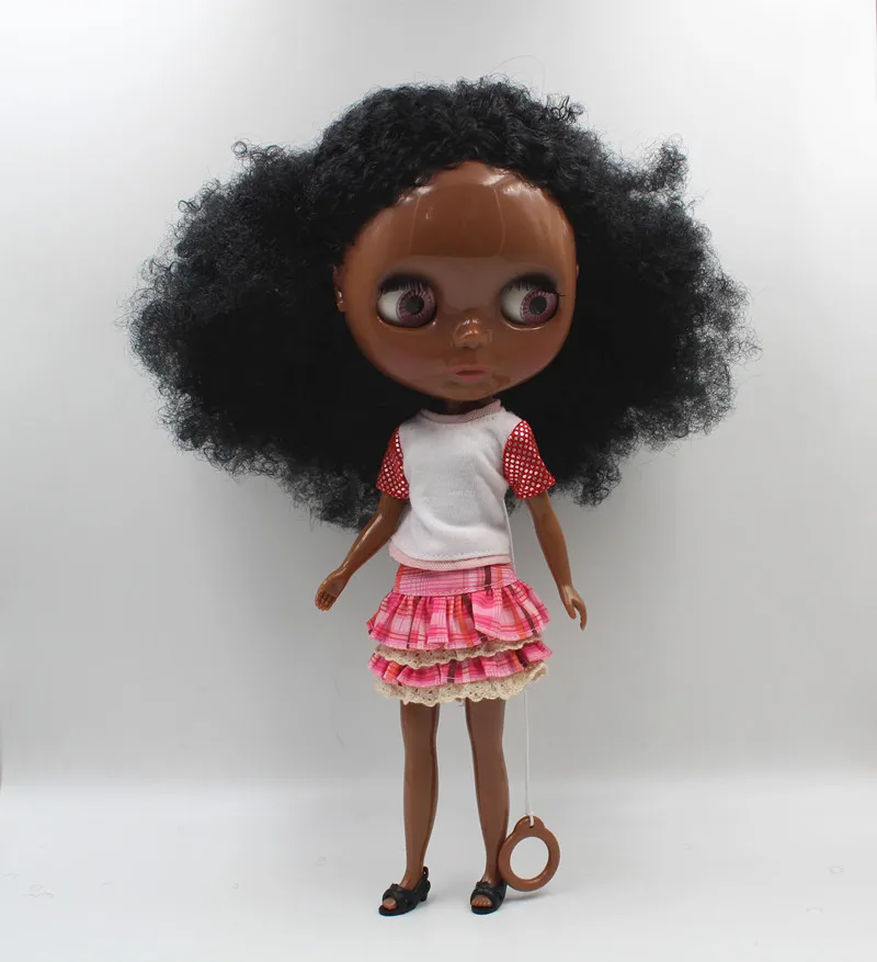 Кукла Blygirl Blyth черная волнистая новая кожа общее тело ребенка 7 суставов глубокая