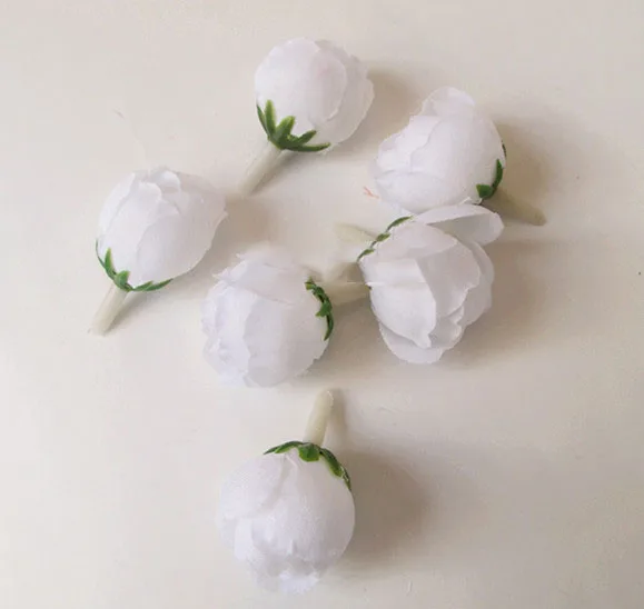 artificial flowers head Simulation of a small tea bud silk flower corsage brooch DIY 2CM | Дом и сад