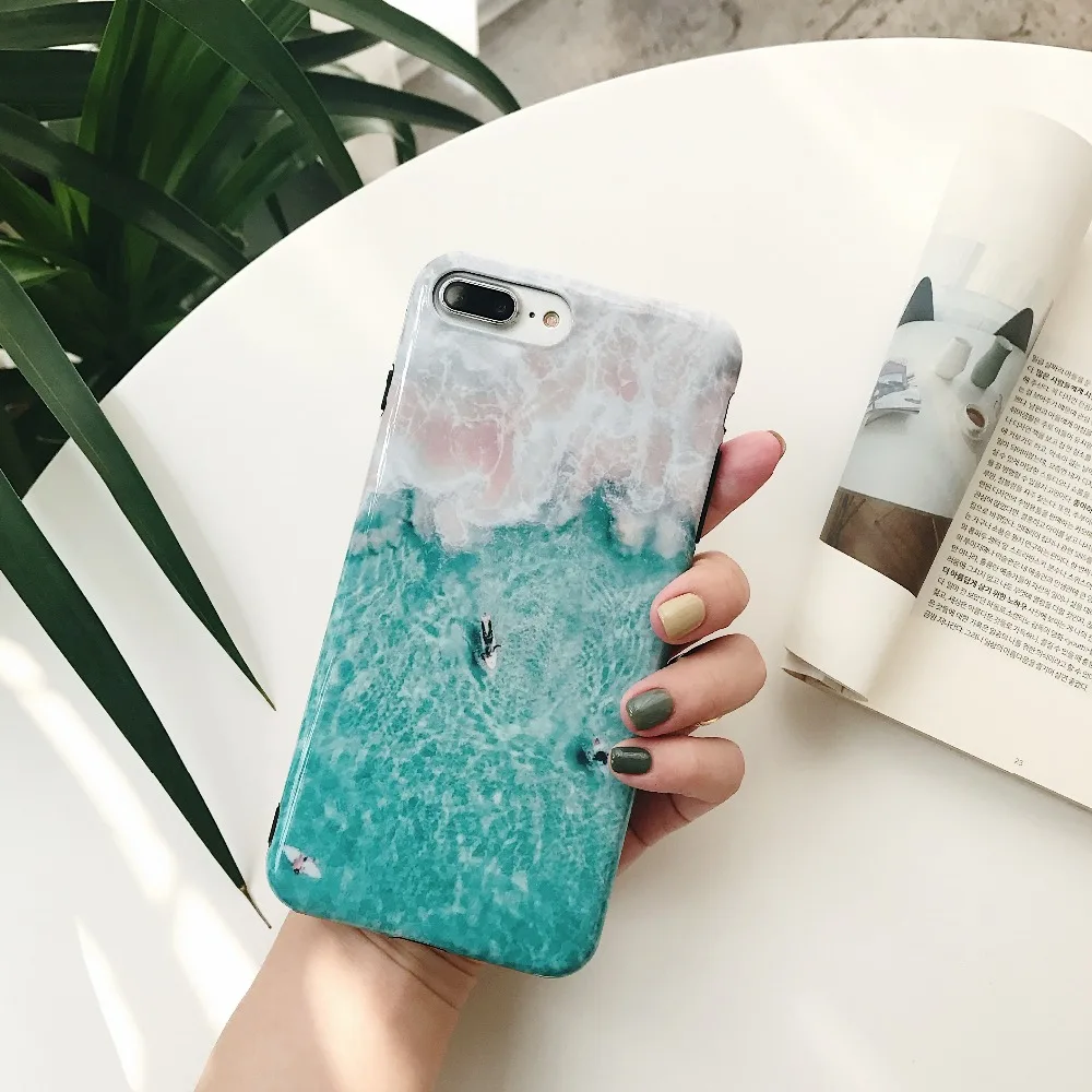 Новый роскошный модный освежающий летний чехол для телефона серфинга iphone 6/6 p/6s/6s