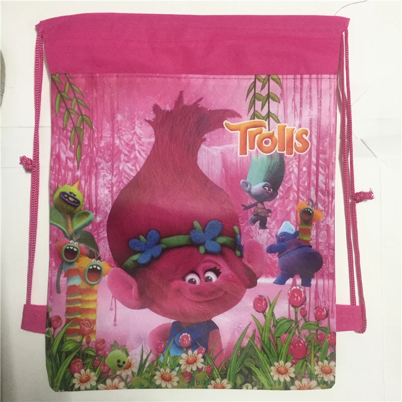 2 шт. тема троллей синяя Подарочная сумка задняя упаковка мультяшная на шнурке