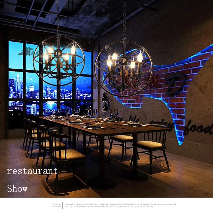 Современный промышленный светодиодный светильник люстра с металлическим шаром