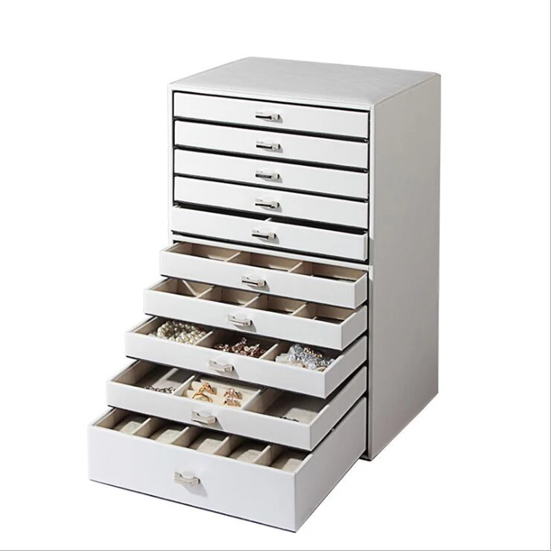 Многослойная коробка из искусственной кожи вместительный кейс для хранения