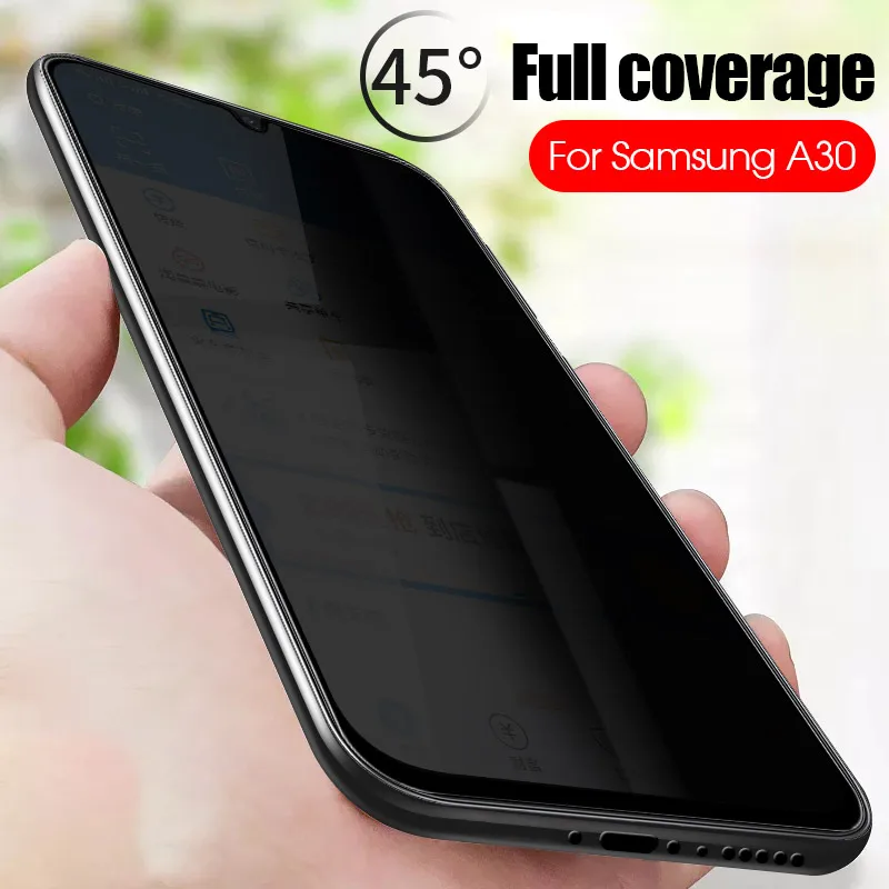 Антибликовое закаленное стекло для Samsung Galaxy A50 A6 A8 Plus 2018 A30 M20 M10 анти шпионское