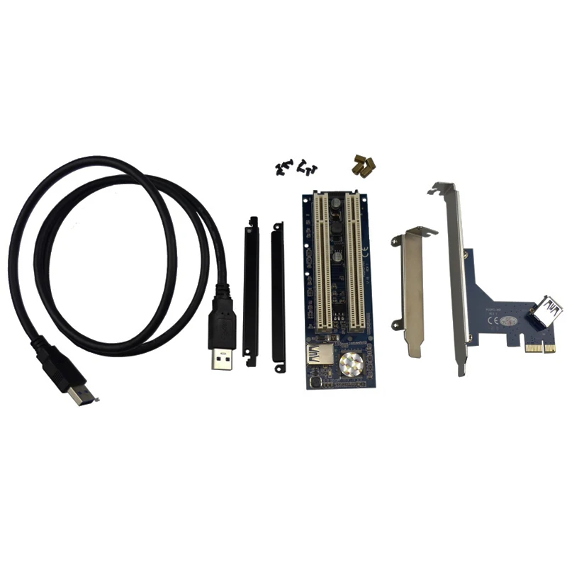 PCIe x1 x4 x8 x16 на двойной PCI Слоты адаптер pci express 2 карты с USB 3 0 удлинитель кабеля