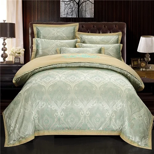 bedding set 3 Хлопок Плоский/простыня натяжная простыня роскошный сатин жаккард пододеяльник набор постельного белья Queen King комплект постельного белья parure de lit ropa de cama - Цвет: bedding set 3