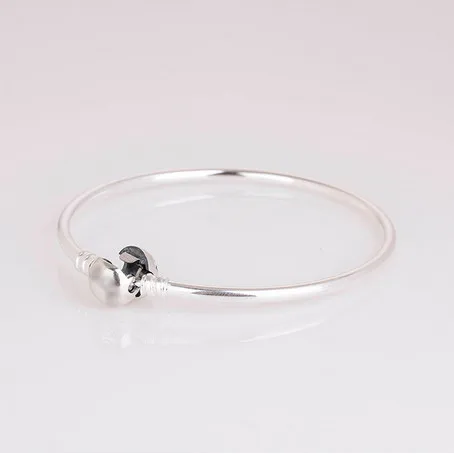 Женские серебряные очаровательные браслеты с застежкой в виде шара фирменный