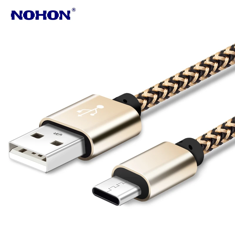 Gold 3 м Плетеный usb-кабель для зарядки данных type-C для huawei P10 Mate10 Mate20 Honor 20 10 9 8 samsung S8 S9 Plus OnePlus кабель для телефона Android - Цвет: Gold
