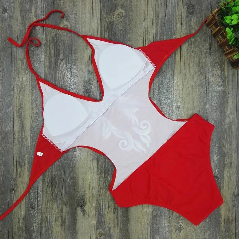 Новинка 2017 слитный купальник женский с высоким вырезом монокини вышивкой летний