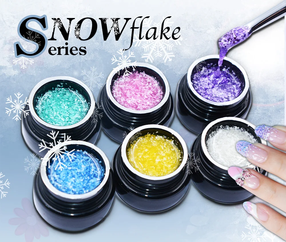 

8 Pcs Uv Soak Off snowflake series Nail Varnishe Gel Nails Gel Uv Polish Best High Quality 6 Colours China Supplier Wholesale
