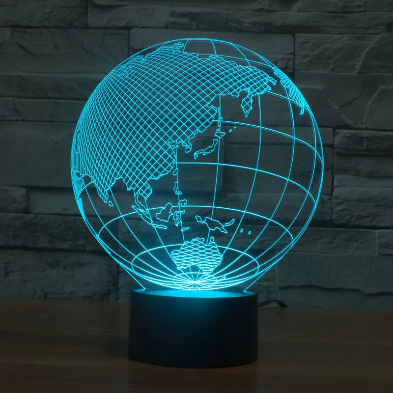 3D атмосферная лампа 7 цветов меняющая визуальную иллюзию Светодиодная для декора