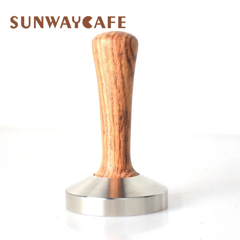 

49/51/53/57/58MM Coffee Tamper Wooden Handle Solid Stainless Steel Espresso Powder Cafe Hammer Coffee Tools For Barista