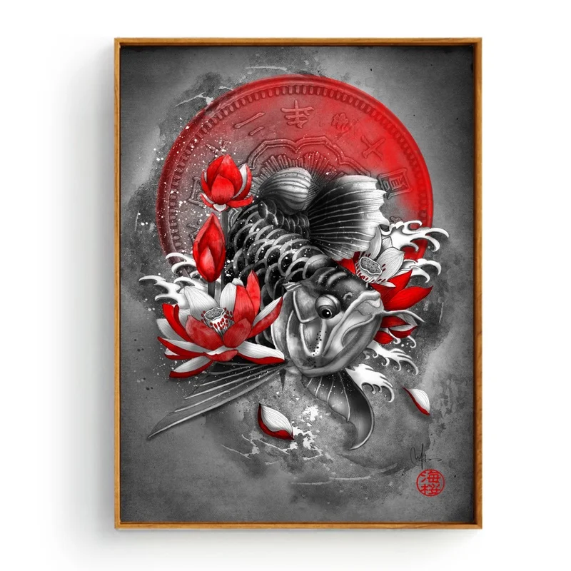 Японская настенная краска Bushido Sakura Samurai Настенный декор холст фотопостер | Дом и