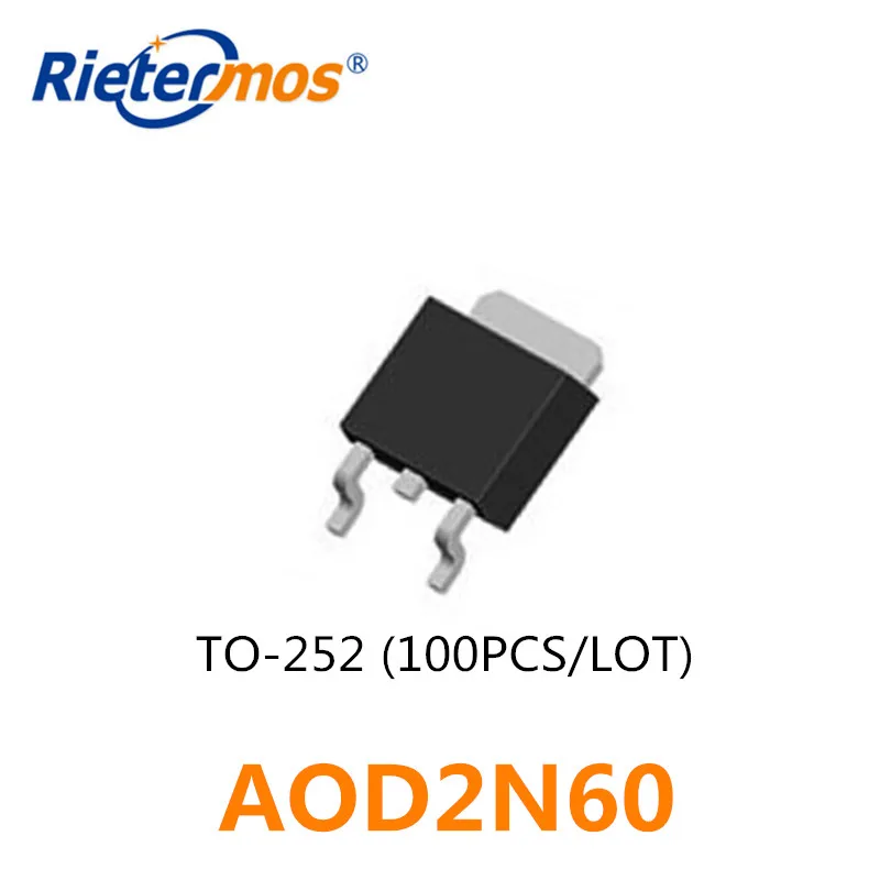 

100PCS AOD2N60 D2N60 TO-252 SMD HIGH QUALITY