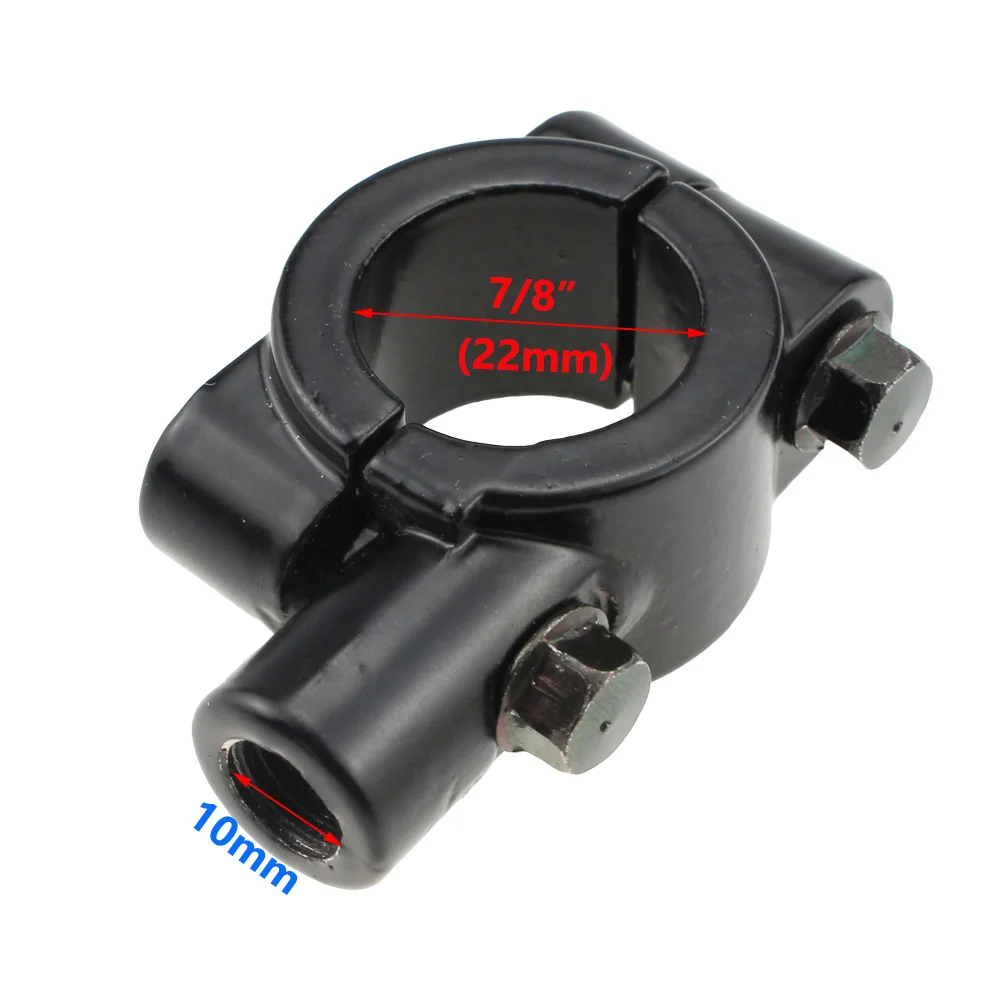 1pcs 10mm 1 шт. 8 мм/10 мм Универсальный мотоцикл велосипед 7/"(22 мм) ручка зеркало заднего вида держатель адаптер кронштейн для держателя зажима - Цвет: 1pcs 10mm