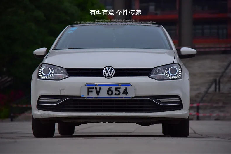 KOWELL автомобильный Стайлинг для 2006- VW Polo фары Polo светодиодный фонарь круизер drl Объектив двойной луч H7 HID Xenon
