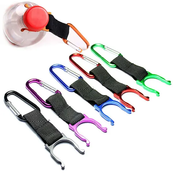 Горячий кемпинг карабин бутылка для воды держатель с крючком и пряжкой зажим