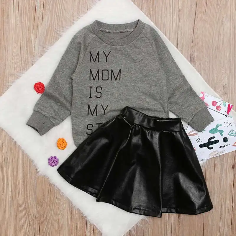 Новый осенне зимний комплект одежды из 2 предметов для маленьких девочек